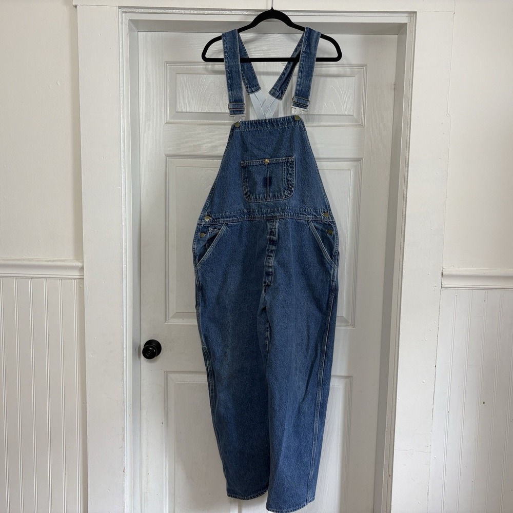 Vintage Pointer Brand Bib Overalls Men's Size 40x30 Blue Denim Made In USA